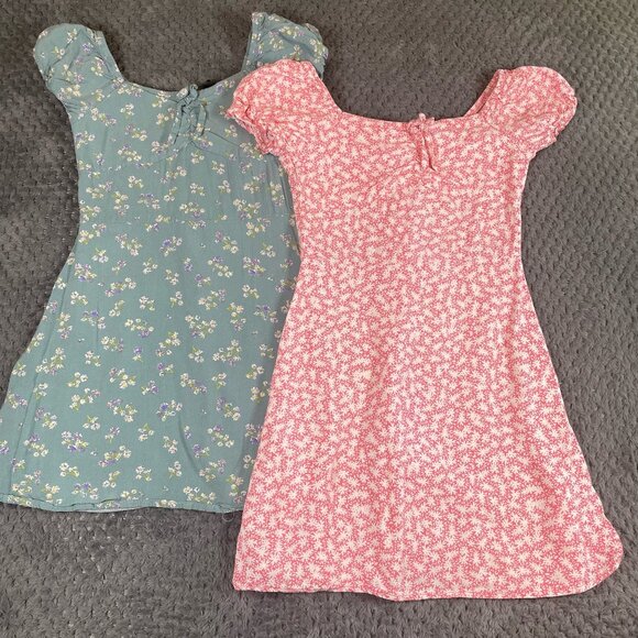 Art Class Girls Floral Dress Lot Size Small 6/6X Cap Sleeve Lot of 2 - Picture 1 of 9